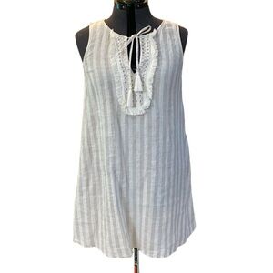 Vintage ST. TROPEZ West S Cream/Tan Bib Embroidered Slip Zones Sleepless 2Povket